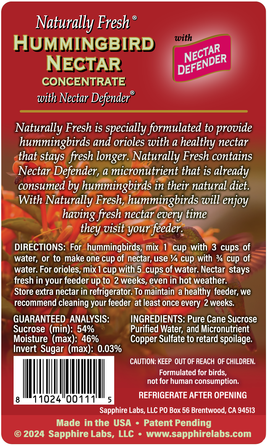Saphite Label Naturally Fresh Liquid Label Back PNG – Sapphire Labs